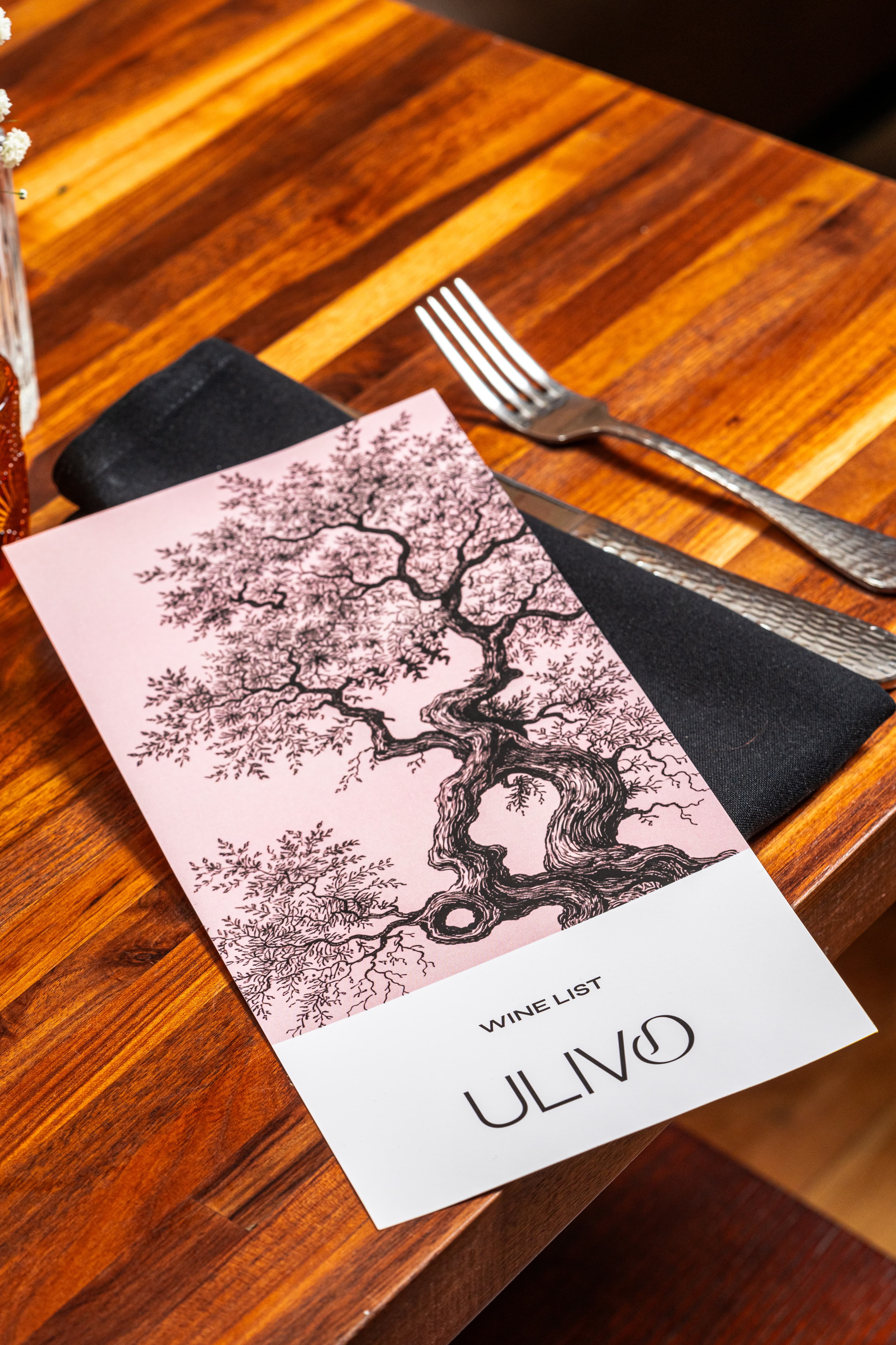 Ulivo menu and branding